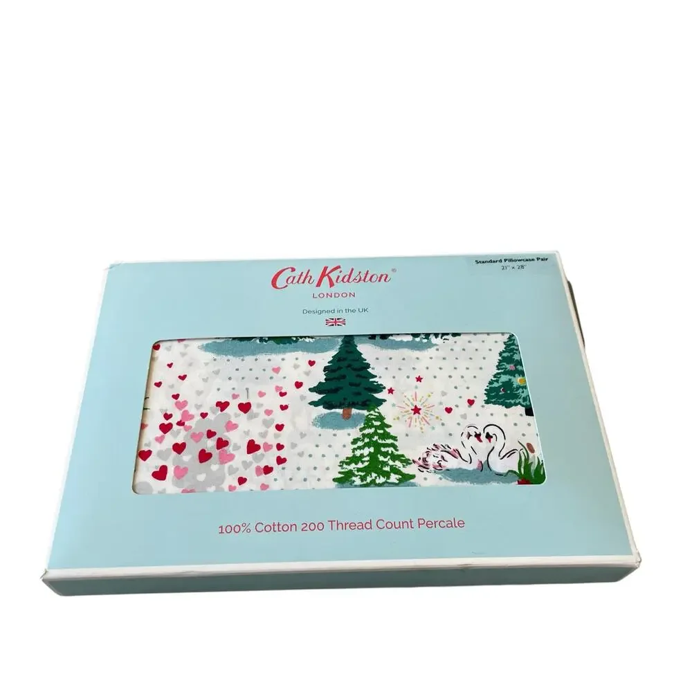 Cath Kidston London Shine Bright Christmas Holiday Standard Pillowcase Set NEW